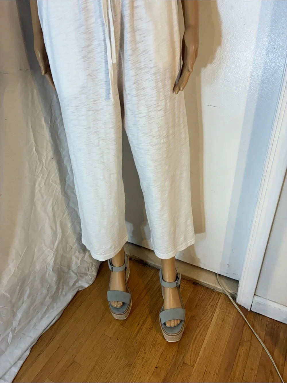 Classic Michael Kors White Sleeveless Drawstring Jumpsuit